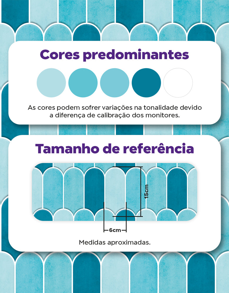 Papel de Parede Adesivo Bricks Escamas Céu Azul