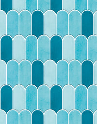 Papel de Parede Adesivo Bricks Escamas Céu Azul