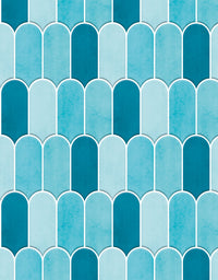KIT DE 2 ROLOS - 3,00m x 50cm - Papel de Parede Adesivo Bricks Escamas Céu Azul