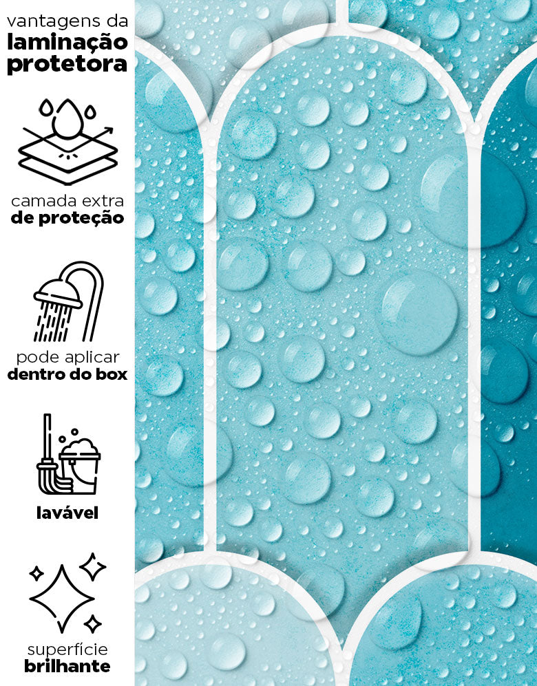 Papel de Parede Adesivo Bricks Escamas Céu Azul