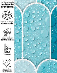 Papel de Parede Adesivo Bricks Escamas Céu Azul