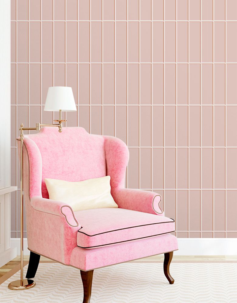Papel de Parede Brick Vertical Blush
