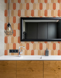 Papel de Parede Adesivo Bricks Escamas Laranja Tangerina