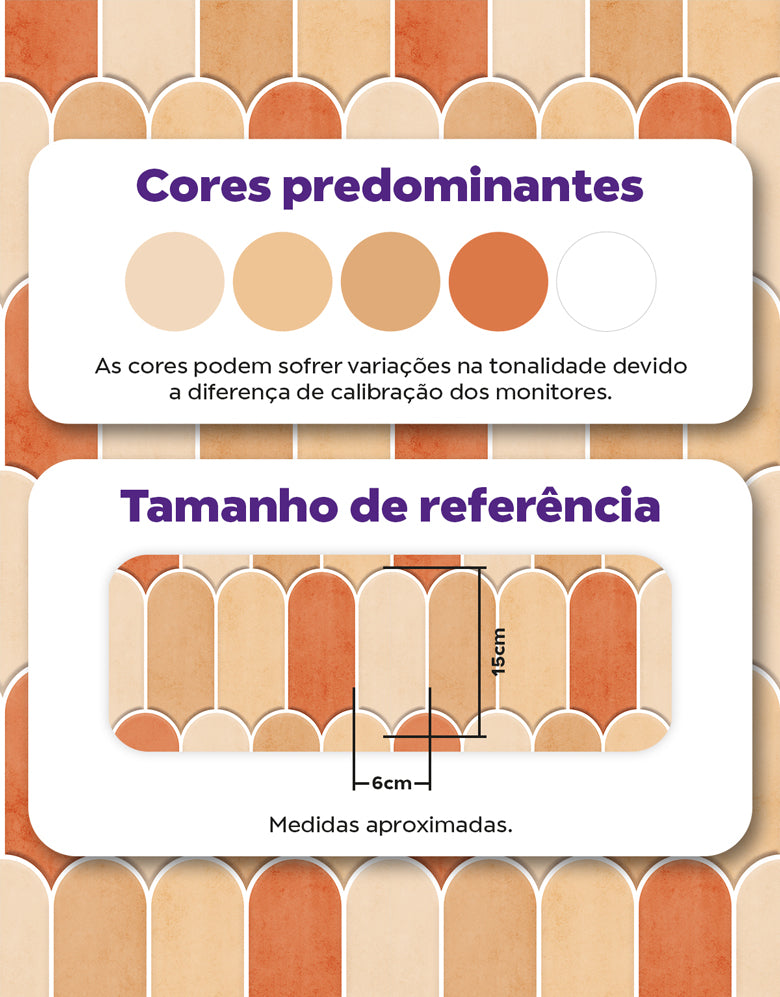 Papel de Parede Adesivo Bricks Escamas Laranja Tangerina