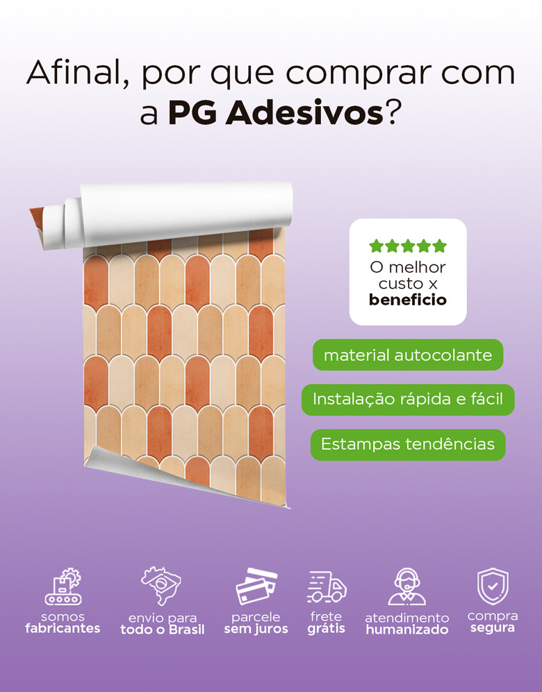 Papel de Parede Adesivo Bricks Escamas Laranja Tangerina