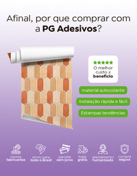 Papel de Parede Adesivo Bricks Escamas Laranja Tangerina