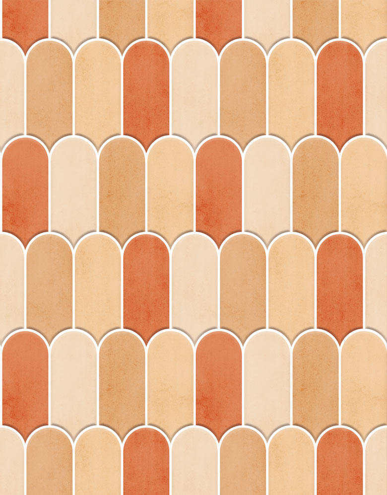 Papel de Parede Adesivo Bricks Escamas Laranja Tangerina