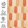 Papel de Parede Adesivo Bricks Escamas Laranja Tangerina