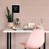 Papel de Parede Brick Vertical Blush