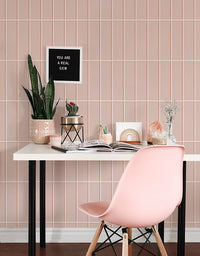 Papel de Parede Brick Vertical Blush Com película para áreas úmidas e molhadas 1,00x0,50m