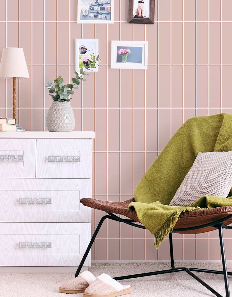 Papel de Parede Brick Vertical Blush