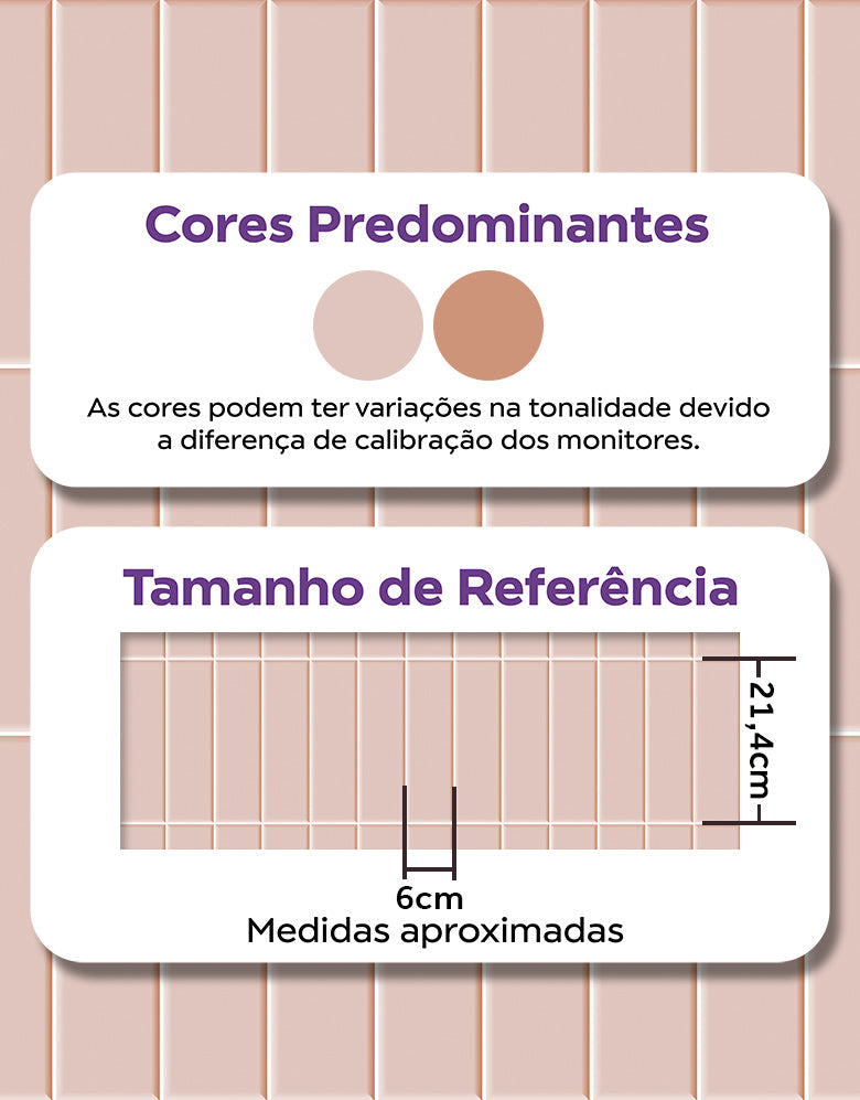 Papel de Parede Brick Vertical Blush