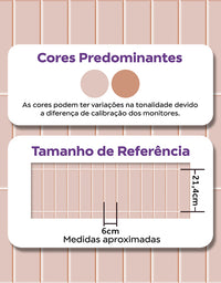 Papel de Parede Brick Vertical Blush Com película para áreas úmidas e molhadas 1,00x0,50m