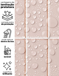 Papel de Parede Brick Vertical Blush Com película para áreas úmidas e molhadas 1,00x0,50m