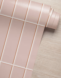 Papel de Parede Brick Vertical Blush Com película para áreas úmidas e molhadas 1,00x0,50m