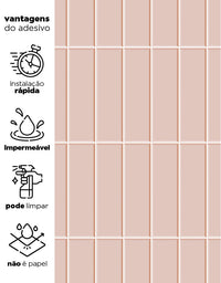 Papel de Parede Brick Vertical Blush