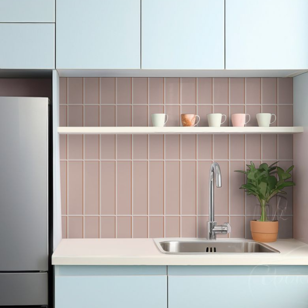 Papel de Parede Brick Vertical Blush