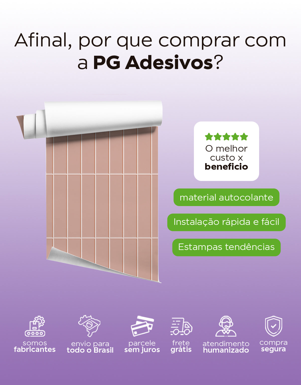 Papel de Parede Adesivo Brick Vertical Blossom