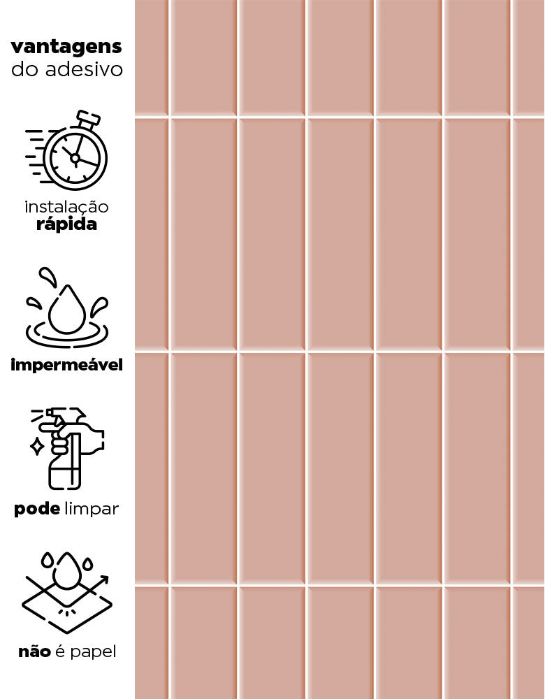 Papel de Parede Adesivo Brick Vertical Blossom