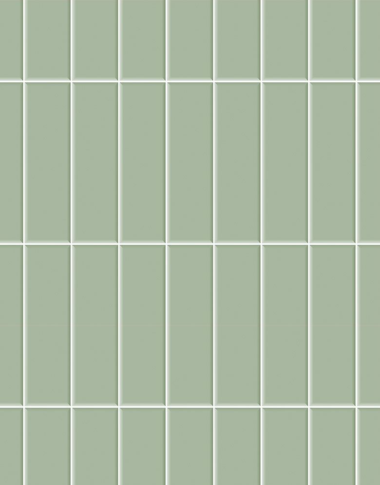 KIT DE 9 ROLOS - 2,50m x 50cm - Papel de Parede Adesivo Brick Vertical Menta