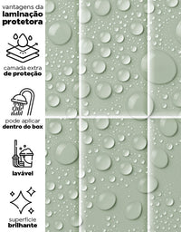 KIT DE 9 ROLOS - 2,50m x 50cm - Papel de Parede Adesivo Brick Vertical Menta