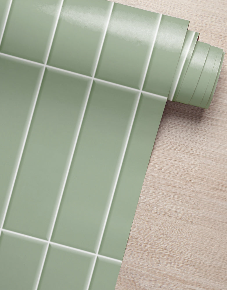 Papel de Parede Adesivo Brick Vertical Menta