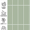 KIT DE 9 ROLOS - 2,50m x 50cm - Papel de Parede Adesivo Brick Vertical Menta