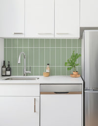 Papel de Parede Adesivo Brick Vertical Menta Com Película para áreas molhadas 1,00m x 50cm