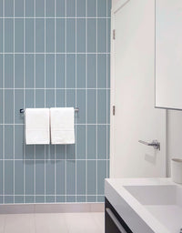 KIT DE 3 ROLOS - 2,50m x 50cm - Papel de Parede Adesivo Brick Vertical Frost