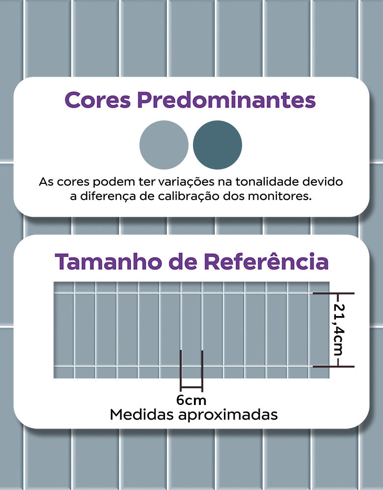 KIT DE 7 ROLOS - 2,50m x 50cm - Papel de Parede Adesivo Brick Vertical Frost