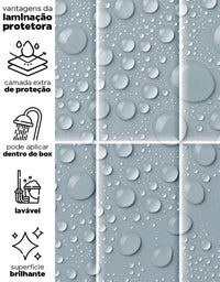 KIT DE 7 ROLOS - 2,50m x 50cm - Papel de Parede Adesivo Brick Vertical Frost