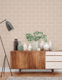 Papel de Parede Adesivo Brick Metro Champagne