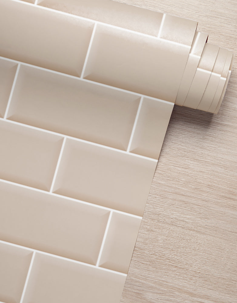 Papel de Parede Adesivo Brick Metro Champagne