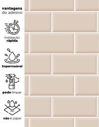 Papel de Parede Adesivo Brick Metro Champagne