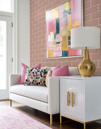 Papel de Parede Adesivo Brick Metro Blush