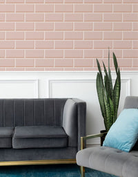 Papel de Parede Adesivo Brick Metro Blush