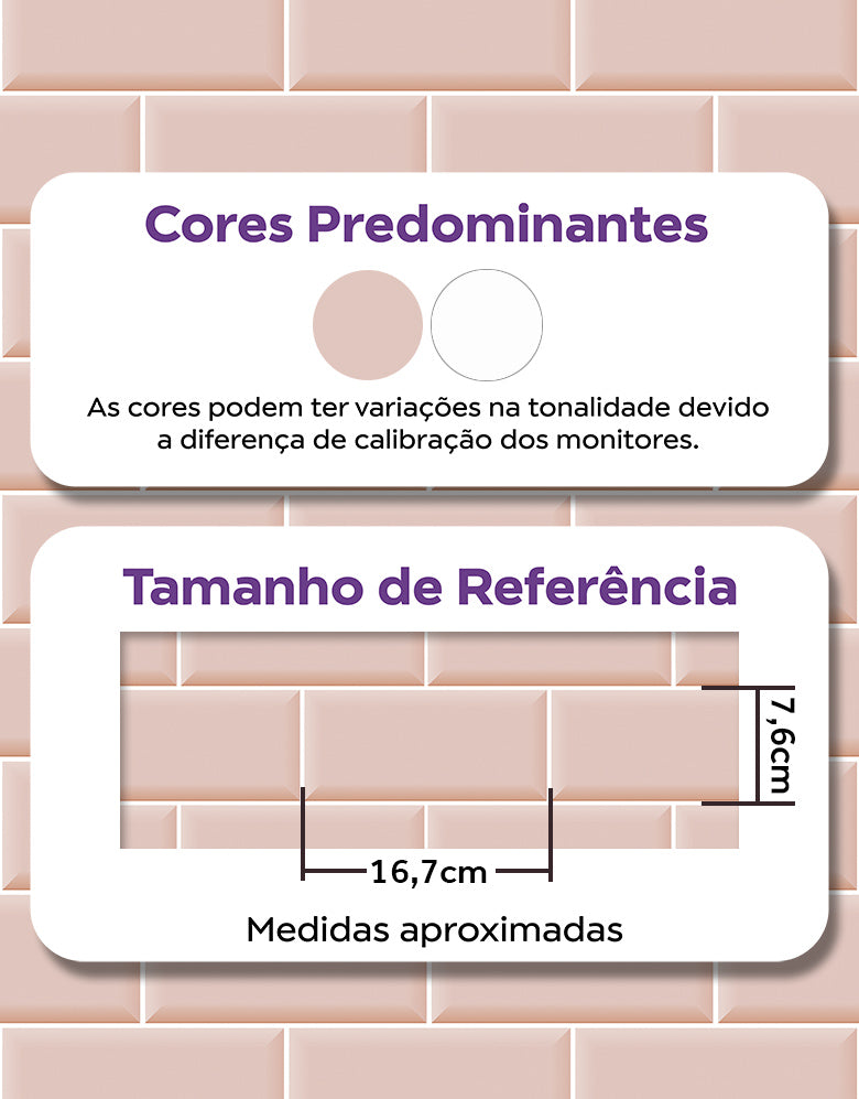 Papel de Parede Adesivo Brick Metro Blush
