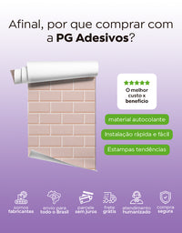 Papel de Parede Adesivo Brick Metro Blush