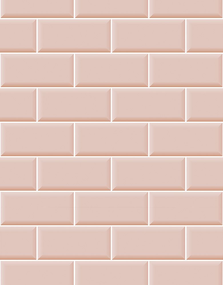 Papel de Parede Adesivo Brick Metro Blush