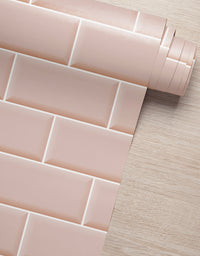 Papel de Parede Adesivo Brick Metro Blush