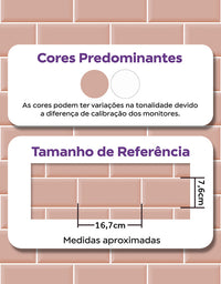 KIT DE 3 ROLOS - 2,50m x 50cm - Papel de Parede Adesivo Brick Metro Blossom