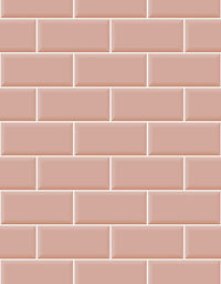 KIT DE 3 ROLOS - 2,50m x 50cm - Papel de Parede Adesivo Brick Metro Blossom