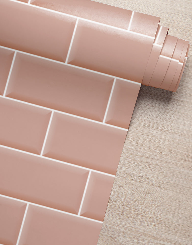 KIT DE 6 ROLOS - 1,50m x 50cm - Papel de Parede Adesivo Brick Metro Blossom