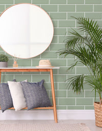 KIT DE 4 ROLOS - 1,00m x 50cm - Papel de Parede Brick Metro Menta