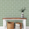 KIT DE 4 ROLOS - 1,50m x 50cm - Papel de Parede Brick Metro Menta