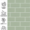 KIT DE 4 ROLOS - 1,50m x 50cm - Papel de Parede Brick Metro Menta