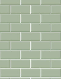 KIT DE 4 ROLOS - 1,50m x 50cm - Papel de Parede Brick Metro Menta