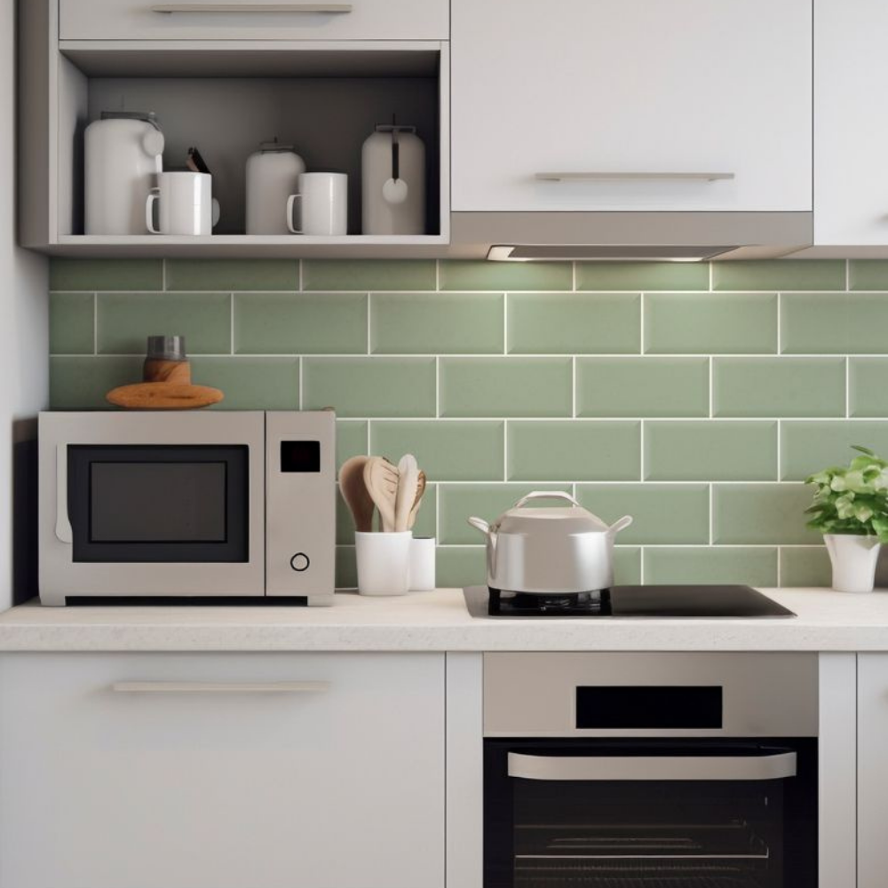 Papel de Parede Brick Metro Menta