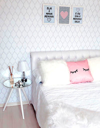 KIT DE 3 ROLOS - 2,50m x 50cm - Papel De Parede Adesivo Geométrico Branco