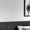 Papel De Parede Adesivo Geométrico Branco 2,50m x 50cm